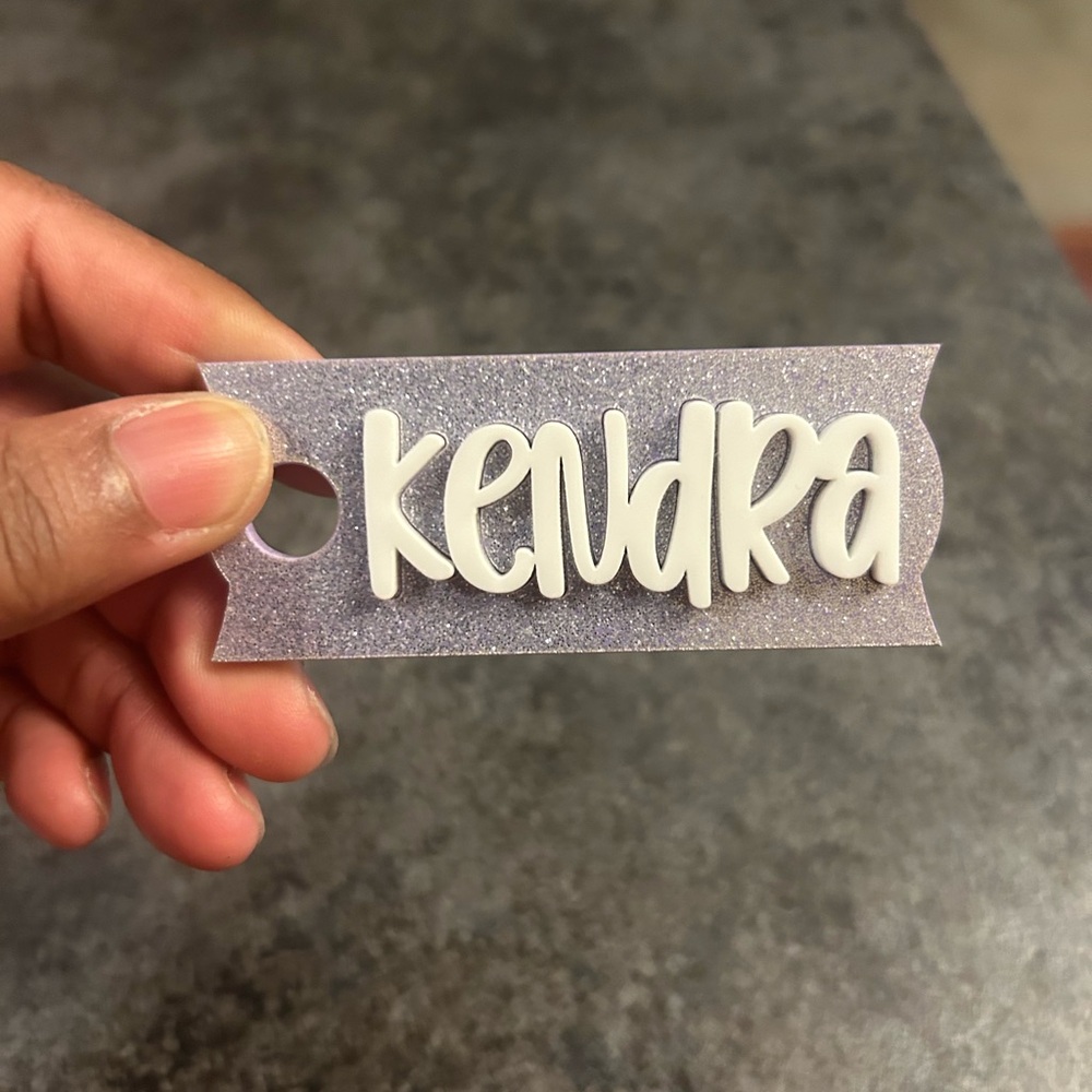 Personalized Tumbler Name Tag Topper